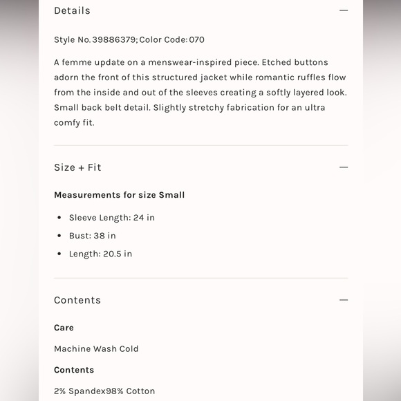 Like 🆕 Free People | Romantic Ruffle Jacket Small - Picture 9 of 16